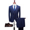 Kostüm Navy Blau Einreiher Anzüge Slim Fit Casual Business Masculin