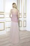 Tüll V-Ausschnitt Bodenlanges Ballkleid mit gekappten Ärmeln mit Drapierung