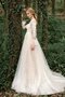 Fabelhaft Spitze Natürliche Taile Schick Brautkleid mit V-Ausschnitt