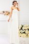 Trägerlos Ärmelloses Anständiges Brautjungfernkleid mit Blume aus Chiffon