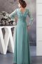 Chiffon V-Ausschnitt Sittsames Abendkleid mit Applike