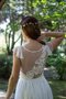 A-Line Beach Stil Boot-Ausschnitt Brautkleid mit Juwel Ausschnitt mit Bordüre