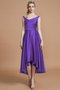 Ärmellos Asymmetrisch Satin Prinzessin A-Line Brautjungfernkleid