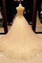 Plissiertes Fabelhaft Tüll Luxus Brautkleid mit Perlen