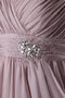 Perlenbesetztes Empire Taille V-Ausschnitt Bodenlanges Brautjungfernkleid mit Reißverschluss