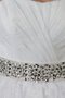 A-Line Gerüschtes Perlenbesetztes Trägerloser Ausschnitt Brautkleid mit kreuz
