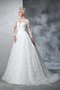 Empire Taille Juwel Ausschnitt Duchesse-Linie Langärmeliges Brautkleid mit Bordüre