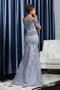 Perlenbesetztes Meerjungfrau Stil Bateau Empire Taille Brautmutterkleid mit Bordüre