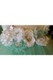 Plissiertes Tüll Empire Taille Blumenmädchenkleid mit gekappten Ärmeln mit Gürtel