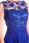 Sweep Zug Juwel Ausschnitt Plissiertes Ballkleid mit Applike aus Chiffon