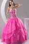 Plissiertes Gerüschtes Duchesse-Linie Herz-Ausschnitt Quinceanera Kleid mit Applike