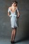 Natürliche Taile Herz-Ausschnitt Traumhaftes Mini Glamouröses Brautkleid