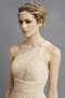 Gerüschtes Stilvolles Brautjungfernkleid mit einem Schulter aus Chiffon