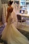 Tüll Plissiertes Extravagantes Modern Brautkleid mit tiefem V-Ausschnitt