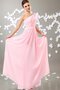 A Linie Ein Schulter Chiffon Brautjungfernkleid mit Reißverschluss ohne Ärmeln