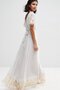 Schaufel-Ausschnitt Chiffon Knöchellanges Brautjungfernkleid mit Gürtel mit Bordüre