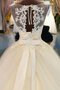 Organza Perlenbesetztes Duchesse-Linie Brautkleid mit Reißverschluss mit Applike