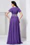 Chiffon V-Ausschnitt A-Linie Normale Taille Bodenlanges Abendkleid