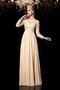 A-Line Prinzessin Chiffon Abendkleid mit langen Ärmeln mit Applikation