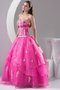 Plissiertes Gerüschtes Duchesse-Linie Herz-Ausschnitt Quinceanera Kleid mit Applike