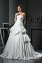 Satin Empire Taille Sittsames Brautkleid ohne Ärmeln mit Applikation