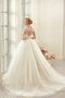 Tüll Duchesse-Linie Bodenlanges Brautkleid mit Reißverschluss mit Kapelle Schleppe