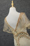 Meerjungfrau Tolle Romantisches Abendkleid mit Kurzen Ärmeln aus Satin