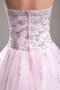 Trägerloser Ausschnitt Perlenbesetztes Duchesse-Linie Organza Tüll Quinceanera Kleid