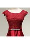 Vintage Satin Luxus Sittsames Brautjungfernkleid mit Gürtel