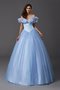 Schulterfrei Duchesse-Linie Normale Taille Anständiges Quinceanera Kleid mit Perlen