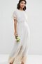 Schaufel-Ausschnitt Chiffon Knöchellanges Brautjungfernkleid mit Gürtel mit Bordüre