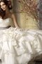 A-Linie Reißverschluss Organza Brautkleid mit mehrschichtigen Rüsche mit Schleife