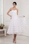 Drapiertes Organza Empire Taille Wadenlanges Brautkleid mit Plissierungen