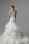 Natürliche Taile A-Line Schaufel-Ausschnitt Extravagantes Brautkleid mit Applike