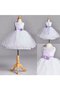 Duchesse-Linie Schaufel-Ausschnitt Normale Taille Blumenmädchenkleid aus Tüll ohne Ärmeln