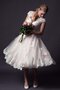 A Linie Luxus Konservatives Brautkleid mit Bordüre aus Tüll