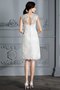 Prinzessin Schaufel-Ausschnitt Satin Brautkleid mit Bordüre ohne Ärmeln