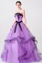 Chiffon Schulterfreier Ausschnitt Duchesse-Linie Quinceanera Kleid aus Satin mit Applike