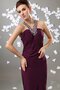 Meerjungfrau Stil Spaghetti Träger Chiffon Ärmelloses Abendkleid mit Perlen