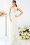 Trägerlos Ärmelloses Bodenlanges Brautjungfernkleid mit Blume mit Reißverschluss