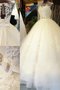Vintage Ausgezeichnet Extravagantes Sittsames Brautkleid mit Gürtel