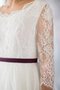 A Linie Schaufel-Ausschnitt Dreiviertel Länge Ärmeln Brautkleid mit Schleife mit Gürtel