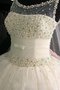Schaufel-Ausschnitt Ärmellos Tüll Duchesse-Linie Bodenlanges Brautkleid