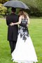 Gericht Schleppe A-Line Modisches Bescheidenes Brautkleid mit Bordüre