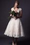 A Linie Luxus Konservatives Brautkleid mit Bordüre aus Tüll