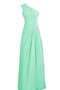 Chiffon Plissiertes Natürliche Taile Elegantes Brautjungfernkleid mit einem Schulter