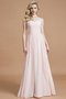 Prinzessin Chiffon Bateau Ausschnitt Bodenlanges Brautjungfernkleid ohne Ärmeln