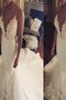 Tüll Ärmelloses Natürliche Taile Meerjungfrau Stil Gericht Schleppe Brautkleid