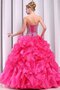 Duchesse-Linie Perlenbesetztes Natürliche Taile Stilvolles Quinceanera Kleid mit Rüschen