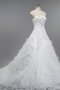Reißverschluss Tüll Sittsames Brautkleid mit Plissierungen ohne Ärmeln